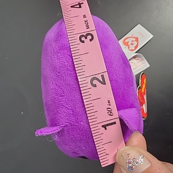 2017 Teeny Tys Beanie Baby Mini Devil Halloween Purple Plush Stuffed Animal Toy - Picture 14 of 14